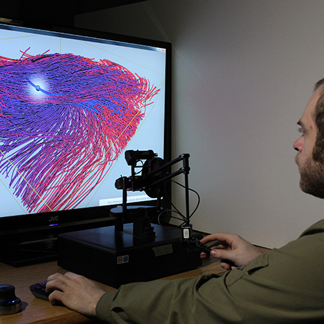 Haptic interface for exploring volumetric data